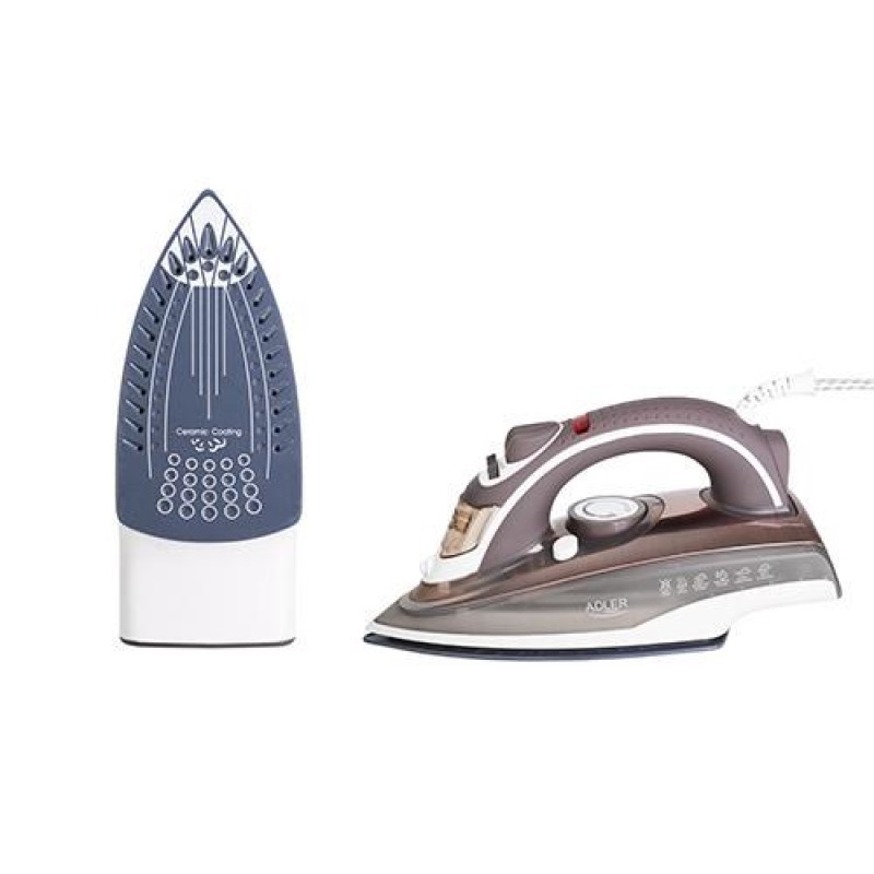 Adler AD 5030 iron Steam iron Ceramic soleplate 3000 W Brown, Grey, White Adler AD 5030 iron Steam iron Ceramic soleplate 3000 W Brown, Grey, White