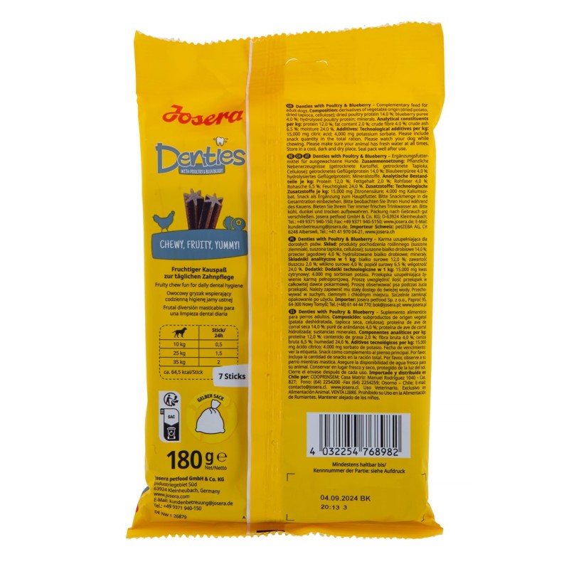 JOSERA Denties Poultry with blueberries - Dog treat - 180g