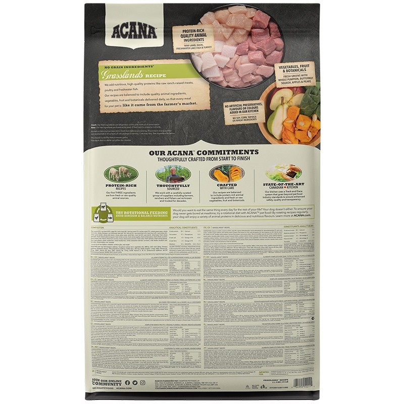 ACANA Highest Protein Grasslands - dry dog food - 11,4 kg ACANA Highest Protein Grasslands - dry dog food - 11,4 kg