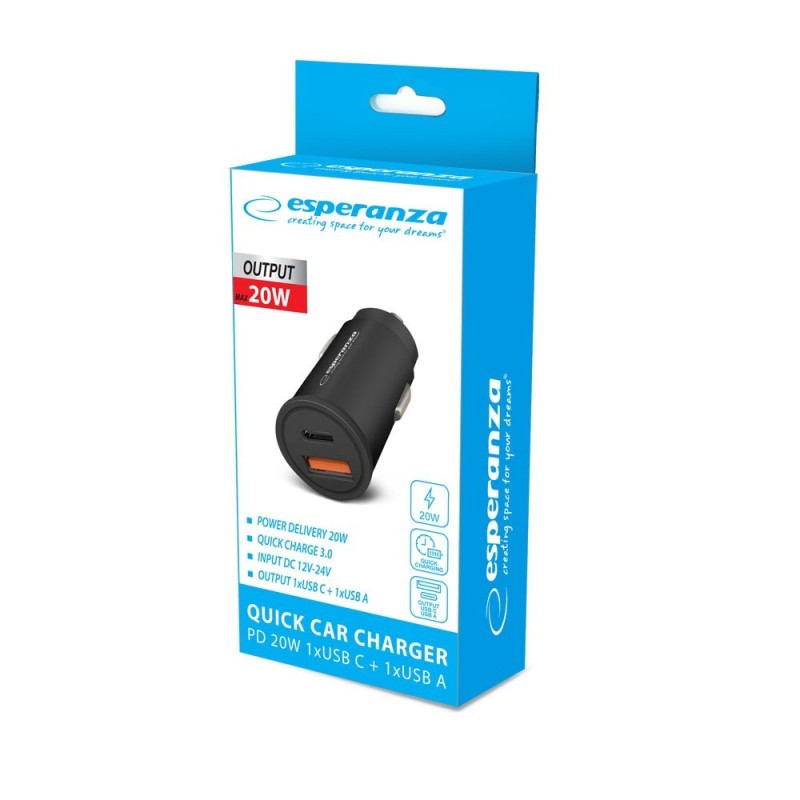 Esperanza EZ111K Car Charger Auto Black Esperanza EZ111K Car Charger Auto Black