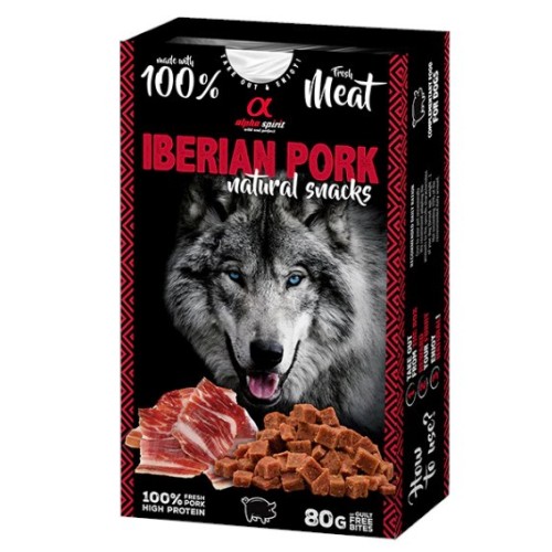 ALPHA SPIRIT Iberian pork natural snacks - treat for dogs - 80g
