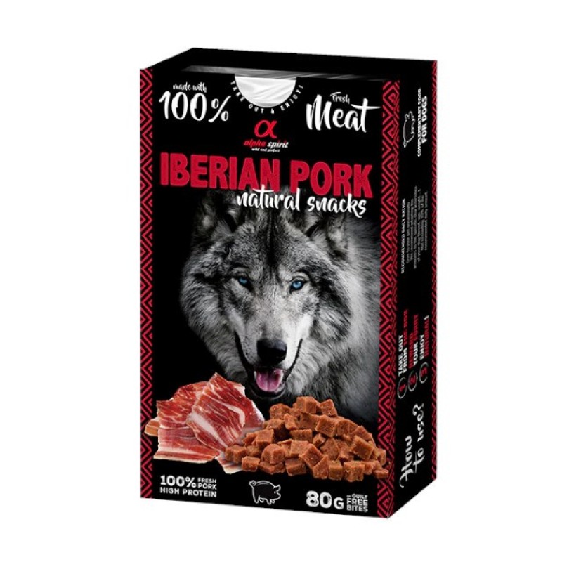 ALPHA SPIRIT Iberian pork natural snacks - treat for dogs - 80g ALPHA SPIRIT Iberian pork natural snacks - treat for dogs - 80g