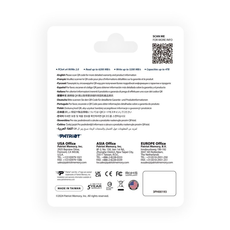 SSD Patriot P400 V4 M.2 PCI-Ex4 NVMe 1000GB 6GB/s (P400VP1TBM28H) SSD Patriot P400 V4 M.2 PCI-Ex4 NVMe 1000GB 6GB/s (P400VP1TBM28H)
