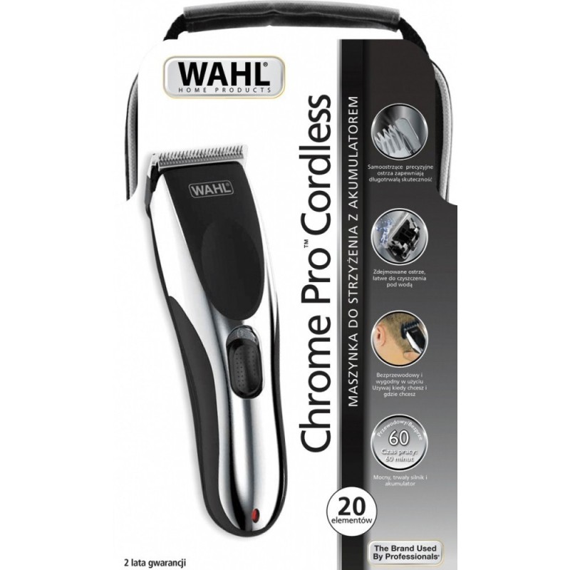 Hair clipper WAHL Chrome Pro Cordless 09649-1316 Silver, Black Hair clipper WAHL Chrome Pro Cordless 09649-1316 Silver, Black