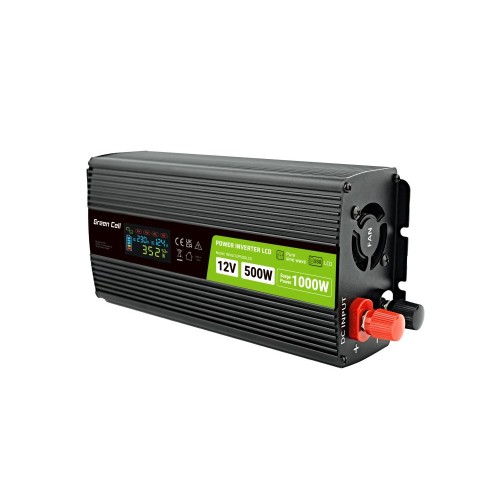 Green Cell PowerInverter LCD 12V 500W/10000W car inverter with display - pure sine wave Green Cell PowerInverter LCD 12V 500W/10000W car inverter with display - pure sine wave