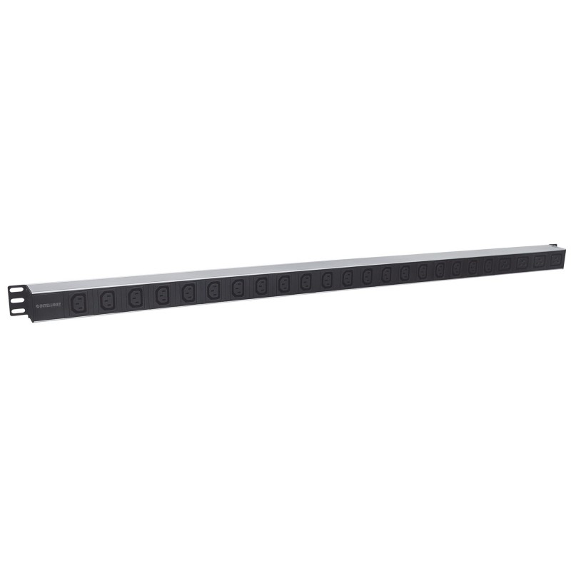 Intellinet Vertical Rackmount 24-Output Power Distribution Unit (PDU), 20 x C13 & 4 x Output C19, Removable Power Cable, Rear C14 Input Intellinet Vertical Rackmount 24-Output Power Distribution Unit (PDU), 20 x C13 & 4 x Output C19, Removable Power Cable, Rear C14 Input