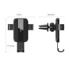 Vention Auto-Clamping Car Phone Mount With Duckbill Clip Black Square Fashion Type