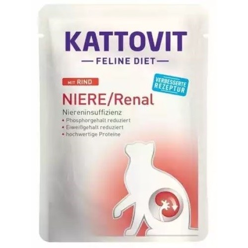 KATTOVIT Feline Diet Niere/Renal Beef - wet cat food - 85g KATTOVIT Feline Diet Niere/Renal Beef - wet cat food - 85g
