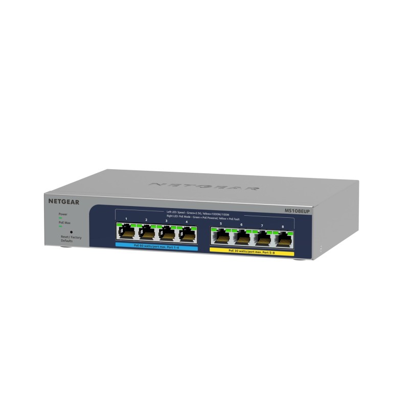 NETGEAR 8-port Ultra60 PoE++ Multi-Gigabit (2.5G) Ethernet Plus Switch Managed L2/L3 2.5G Ethernet (100/1000/2500) Power over Ethernet (PoE) Grey NETGEAR 8-port Ultra60 PoE++ Multi-Gigabit (2.5G) Ethernet Plus Switch Managed L2/L3 2.5G Ethernet (100/1000/2500) Power over Ethernet (PoE) Grey