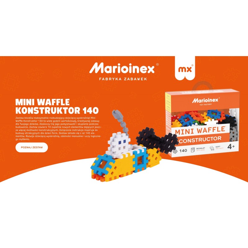 MARIOINEX Mini Waffle Building Blocks, 140 pieces