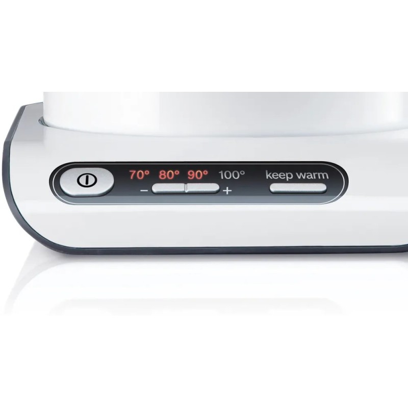 Bosch TWK8611P electric kettle 1.5 L 2400 W Anthracite, Stainless steel, White