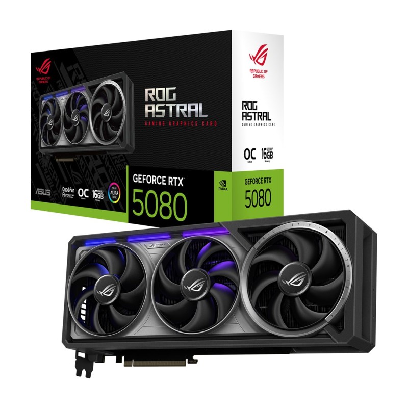 ASUS ROG Astral - -RTX5080-O16G-GAMING NVIDIA GeForce RTX 5080 16 GB GDDR7 ASUS ROG Astral - -RTX5080-O16G-GAMING NVIDIA GeForce RTX 5080 16 GB GDDR7
