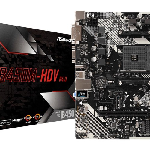 Asrock B450M-HDV R4.0 AMD B450 Socket AM4 micro ATX Asrock B450M-HDV R4.0 AMD B450 Socket AM4 micro ATX