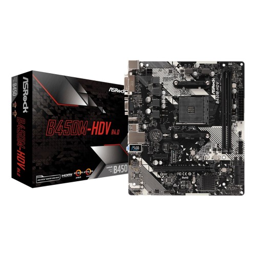 Asrock B450M-HDV R4.0 AMD B450 Socket AM4 micro ATX Asrock B450M-HDV R4.0 AMD B450 Socket AM4 micro ATX