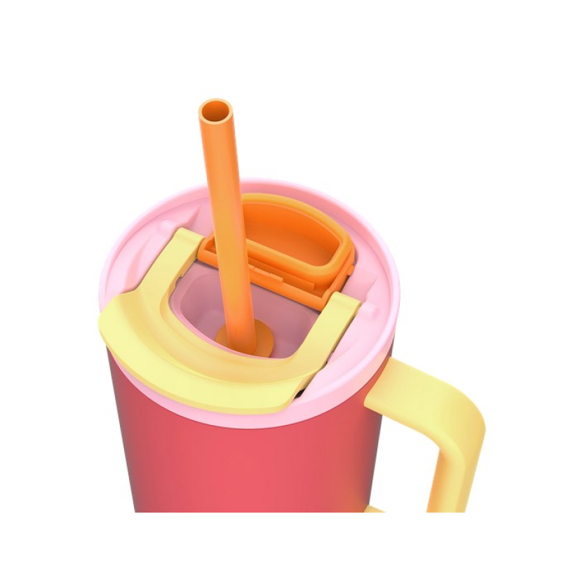 Thermal mug with telescopic straw Kambukka Rio Tumbler 950ml Pink Papaya Thermal mug with telescopic straw Kambukka Rio Tumbler 950ml Pink Papaya