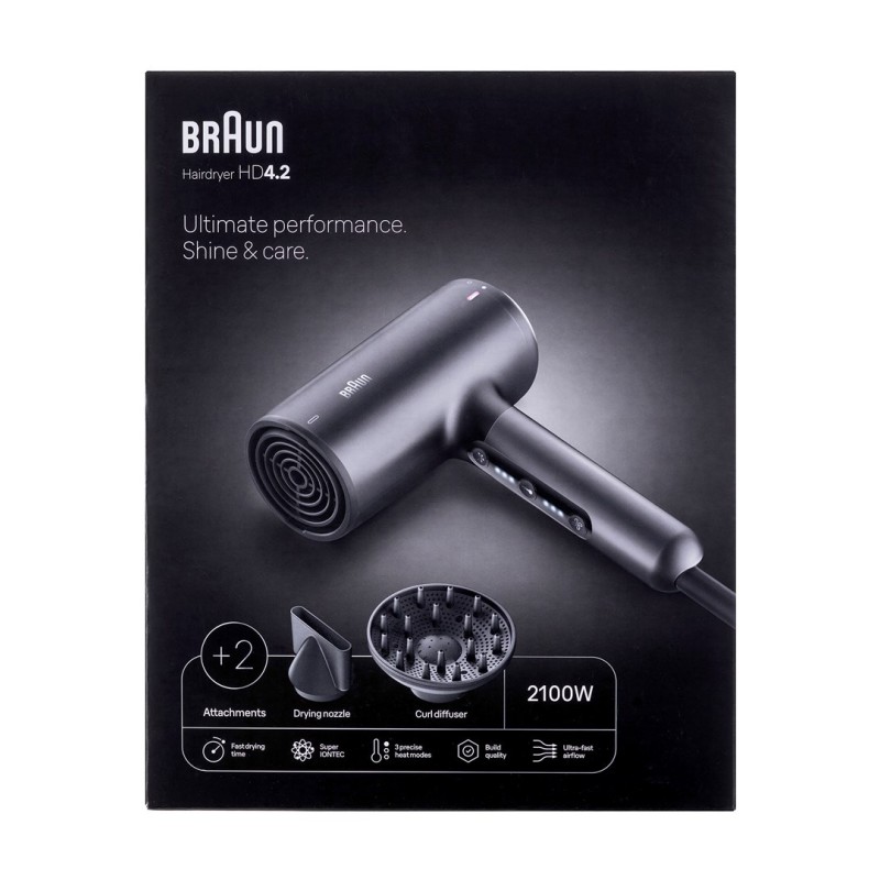 Braun HD 4.2 hair dryer 2100 W Black Braun HD 4.2 hair dryer 2100 W Black