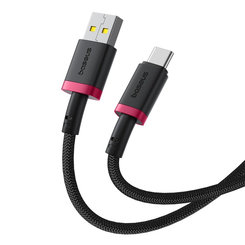 Baseus Dura USB Type A to Type C 60 W fast charging cable 2 m Black, Red Baseus Dura USB Type A to Type C 60 W fast charging cable 2 m Black, Red