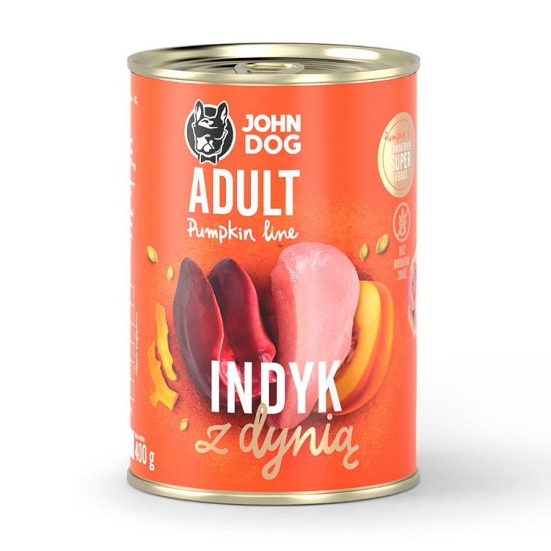JOHN DOG Pumpkin Turkey with pumpkin - wet dog food - 400g JOHN DOG Pumpkin Turkey with pumpkin - wet dog food - 400g