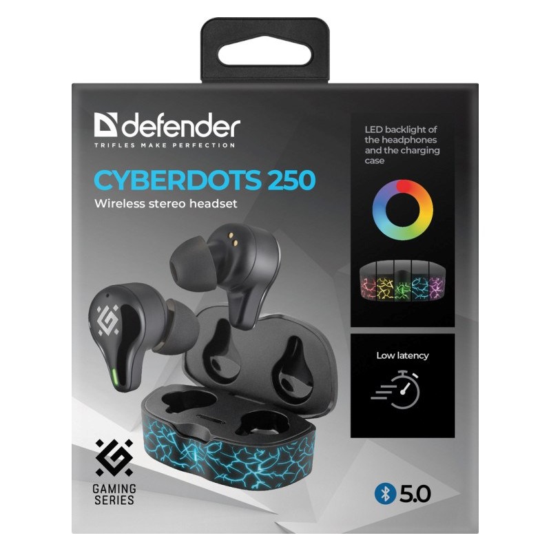 HEADPHONES DEFENDER BLUETOOTH CYBERDOTS 250 GAMING BLACK HEADPHONES DEFENDER BLUETOOTH CYBERDOTS 250 GAMING BLACK