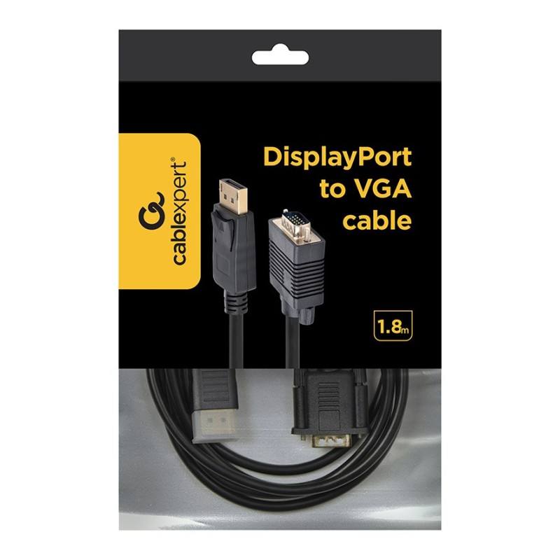 Gembird CCP-DPM-VGAM-6 video cable adapter 1.8 m VGA (D-Sub) DisplayPort Black Gembird CCP-DPM-VGAM-6 video cable adapter 1.8 m VGA (D-Sub) DisplayPort Black
