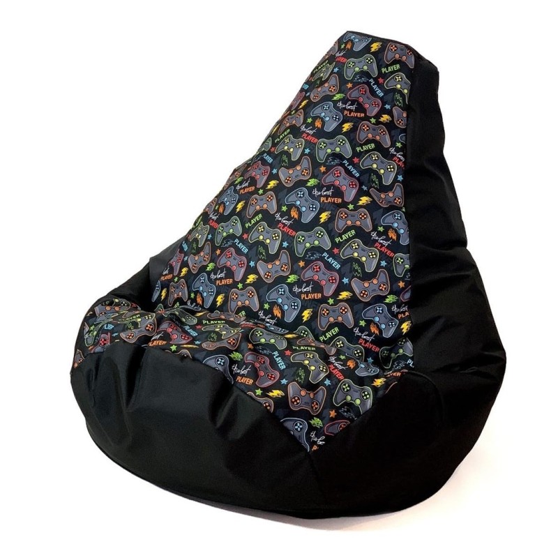 Sako bag pouffe Pear print black-pad player XL 130 x 90 cm Sako bag pouffe Pear print black-pad player XL 130 x 90 cm