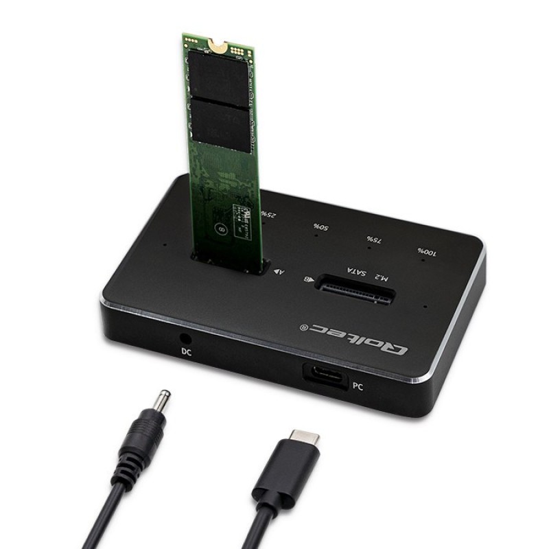 Qoltec 50310 Drive docking station 2x SSD M.2 SATA | NGFF | USB Type C Qoltec 50310 Drive docking station 2x SSD M.2 SATA | NGFF | USB Type C