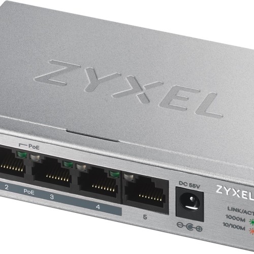 Zyxel GS1005HP Unmanaged Gigabit Ethernet (10/100/1000) Power over Ethernet (PoE) Silver Zyxel GS1005HP Unmanaged Gigabit Ethernet (10/100/1000) Power over Ethernet (PoE) Silver