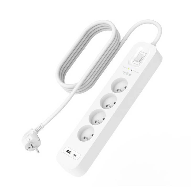 Belkin SRB001CA2M surge protector White 4 AC outlet(s) 2 m Belkin SRB001CA2M surge protector White 4 AC outlet(s) 2 m