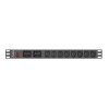 LANBERG POWER STRIP PDU RACK (1U, 16A,2XC19,8XC13)