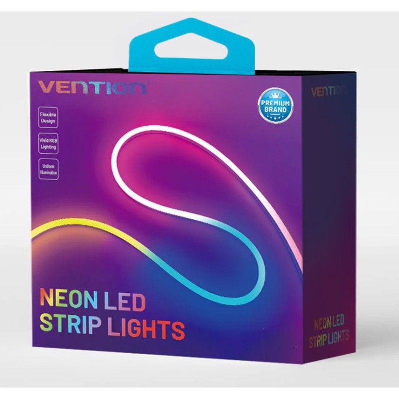 Vention Silicone Neon LED strip with remote control, 12V, 2m