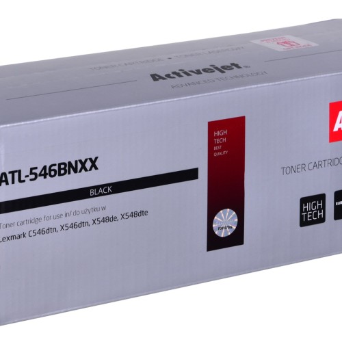 Activejet ATL-546BNXX Toner cartridge for Lexmark printers; Replacement Lexmark C546U1KG; Supreme; 8000 pages; black