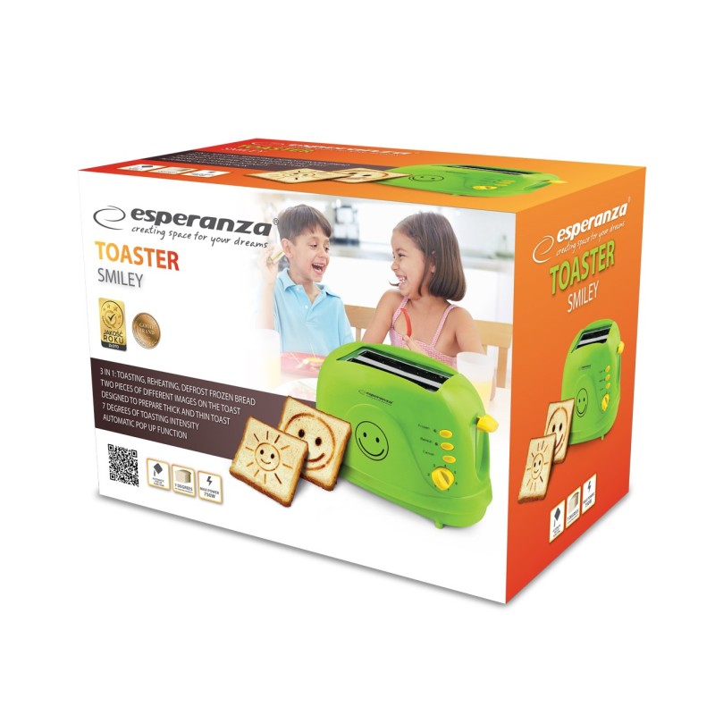 Esperanza EKT003 Toaster 750 W Green Esperanza EKT003 Toaster 750 W Green