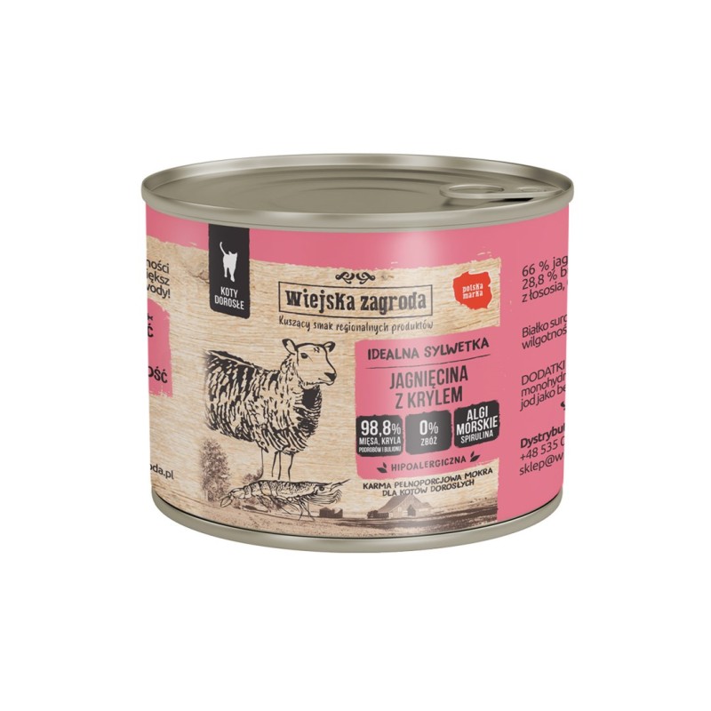 WIEJSKA ZAGRODA Lamb with krill - wet cat food - 200g WIEJSKA ZAGRODA Lamb with krill - wet cat food - 200g