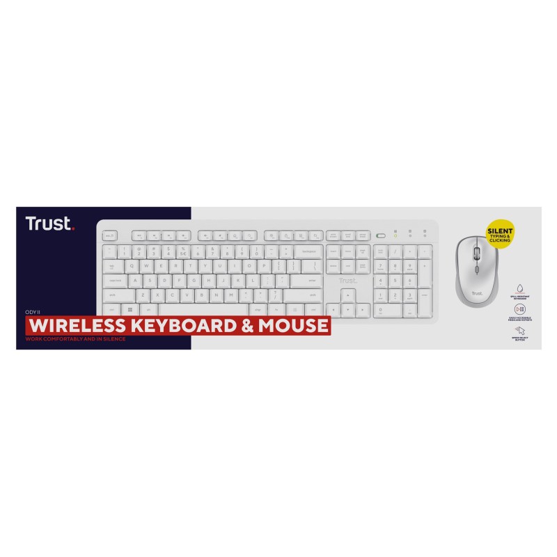 Klawiatura + mysz Trust ODY II Wireless White US Klawiatura + mysz Trust ODY II Wireless White US