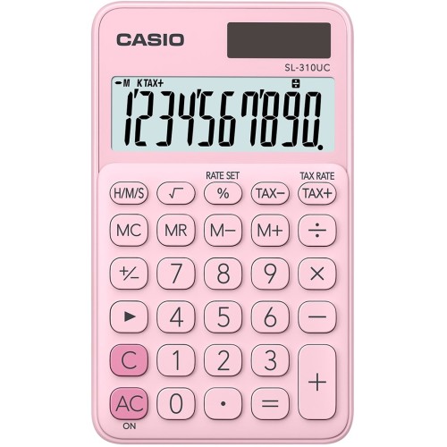CASIO CALCULATOR POCKET SL-310UC PK PINK, 10 DIGIT DISPLAY CASIO CALCULATOR POCKET SL-310UC PK PINK, 10 DIGIT DISPLAY