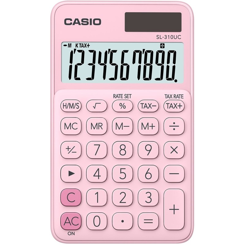 CASIO CALCULATOR POCKET SL-310UC PK PINK, 10 DIGIT DISPLAY