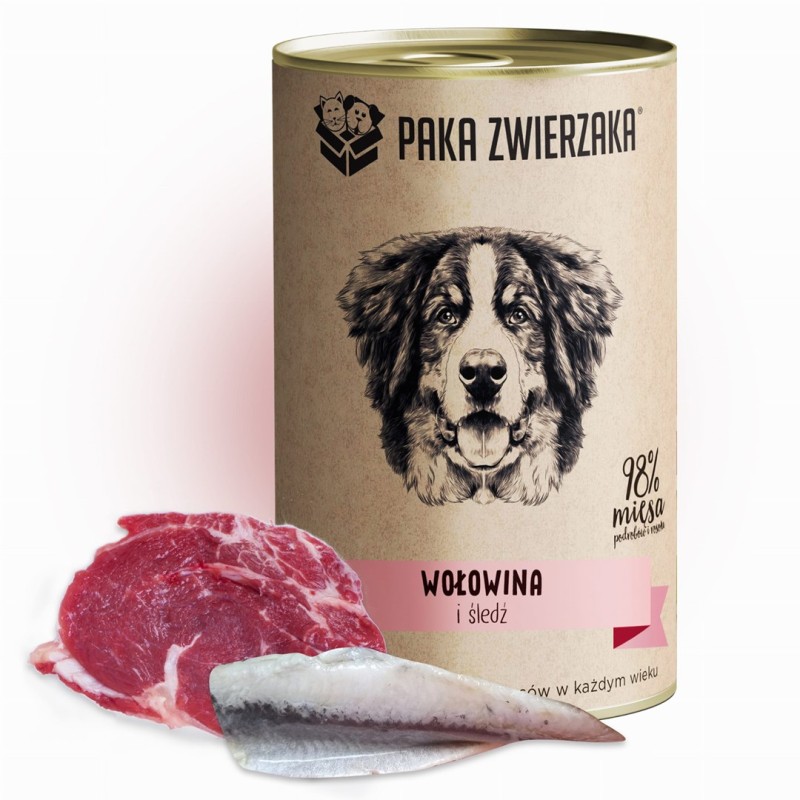 PAKA ZWIERZAKA Beef and herring - wet dog food - 400g PAKA ZWIERZAKA Beef and herring - wet dog food - 400g