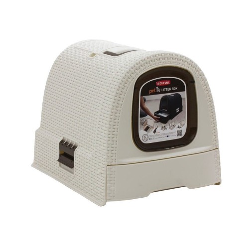 CURVER - Cat litter box - cream/brown CURVER - Cat litter box - cream/brown