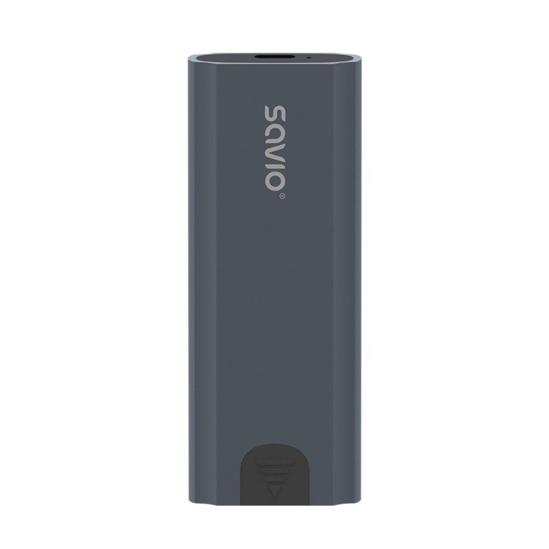 Savio M.2 SSD NVMe external drive enclosure, USB-C 3.1, AK-67, grey