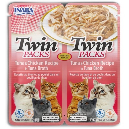 INABA CAT Twin Tuna with Chicken in Broth – cat treat – 2x40g INABA CAT Twin Tuna with Chicken in Broth – cat treat – 2x40g