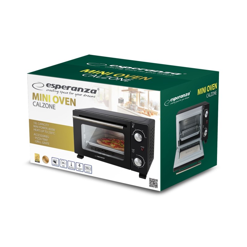 Esperanza EKO007N Mini Oven 10 l 800 W Black