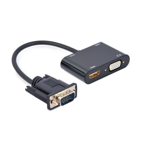 Gembird A-VGA-HDMI-02 video cable adapter 0.15 m HDMI + VGA (D-Sub) VGA (D-Sub) Black Gembird A-VGA-HDMI-02 video cable adapter 0.15 m HDMI + VGA (D-Sub) VGA (D-Sub) Black