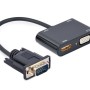 Gembird A-VGA-HDMI-02 video cable adapter 0.15 m HDMI + VGA (D-Sub) VGA (D-Sub) Black