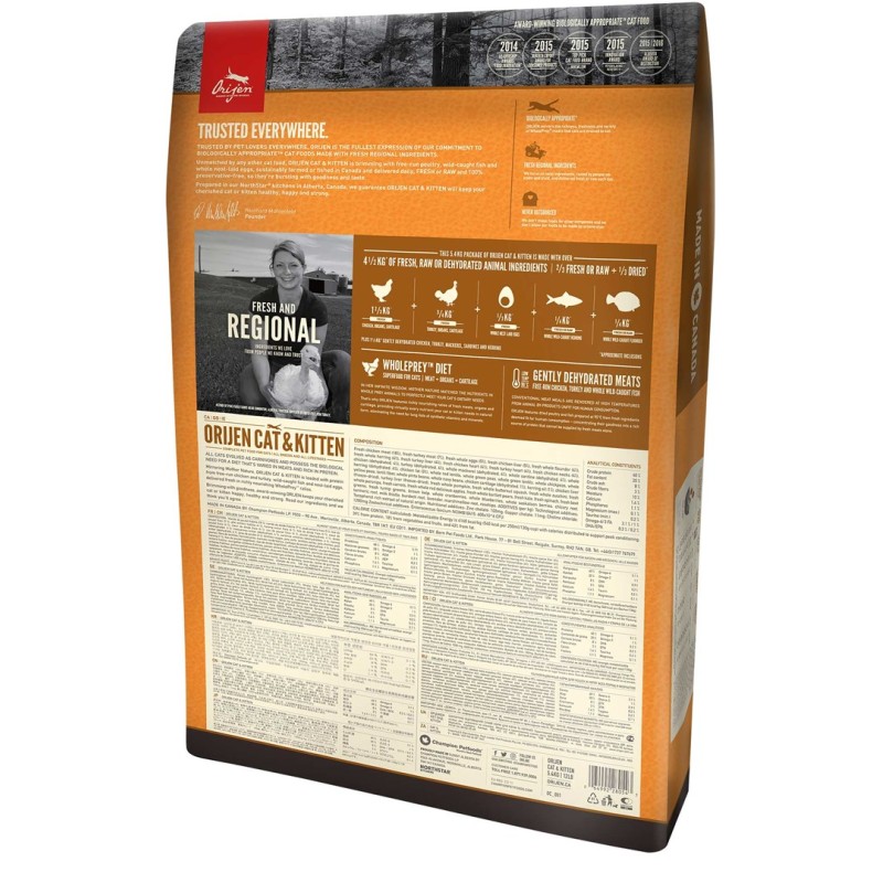 Orijen Cat & Kitten cats dry food Chicken, Fish, Turkey 340 g Orijen Cat & Kitten cats dry food Chicken, Fish, Turkey 340 g