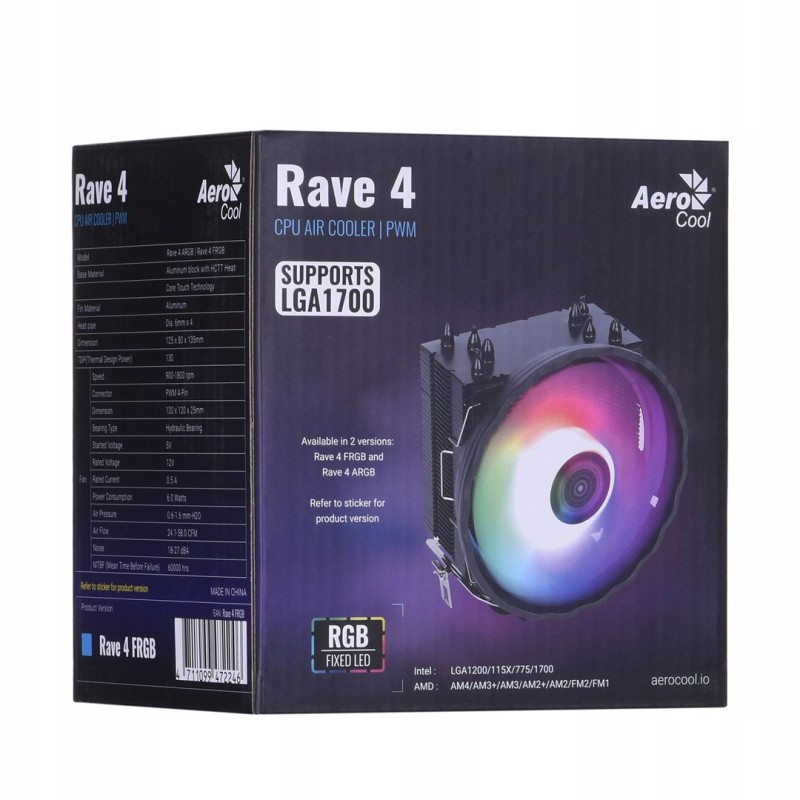Aerocool PGS Rave 4 FRGB PWM 4P Aerocool PGS Rave 4 FRGB PWM 4P