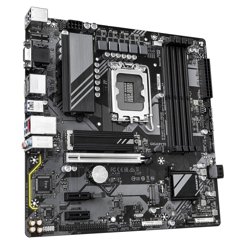 GIGABYTE B760M DS3H GEN5 Motherboard - Supports Intel Core 14th Gen CPUs, 6+2+1 Phases Digital VRM, up to 5600MHz DDR5, 2xPCIe 4.0 M.2, 2.5GbE LAN, USB 3.2 Gen2