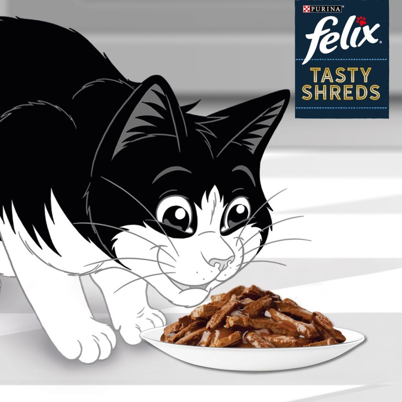 FELIX Tasty Shreds with beef and chicken - 4x 80g FELIX Tasty Shreds with beef and chicken - 4x 80g