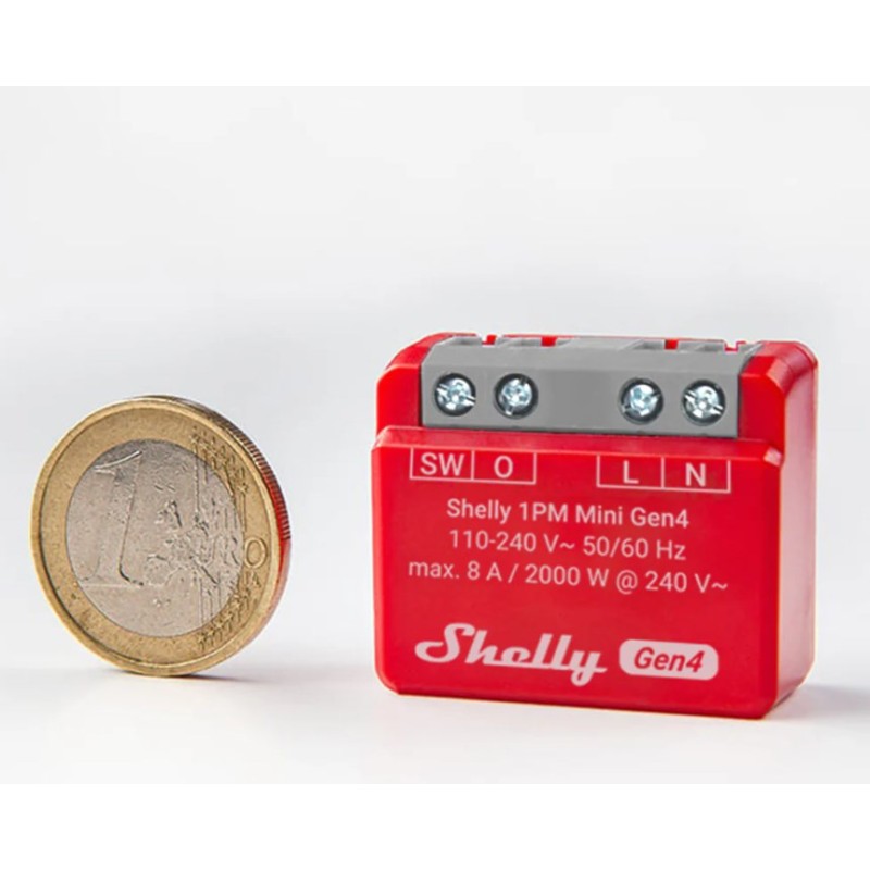 SHELLY 1PM Mini Gen4 Smart switch Red