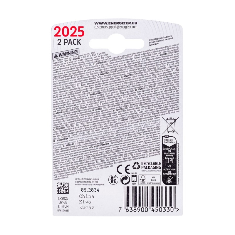 Energizer CR2025/2 3V Eco speciality battery Energizer CR2025/2 3V Eco speciality battery