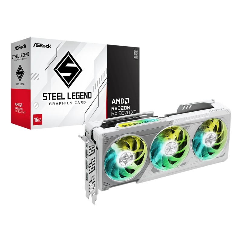 ASRock Steel Legend Radeon RX 9070 XT 16 GB graphics card ASRock Steel Legend Radeon RX 9070 XT 16 GB graphics card